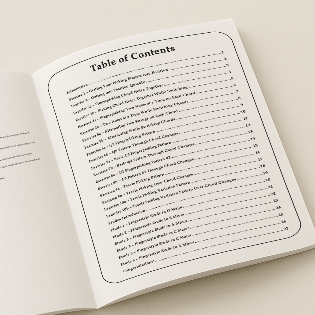 Ultimate Fingerstyle Workbook for Beginners (Physical Book)