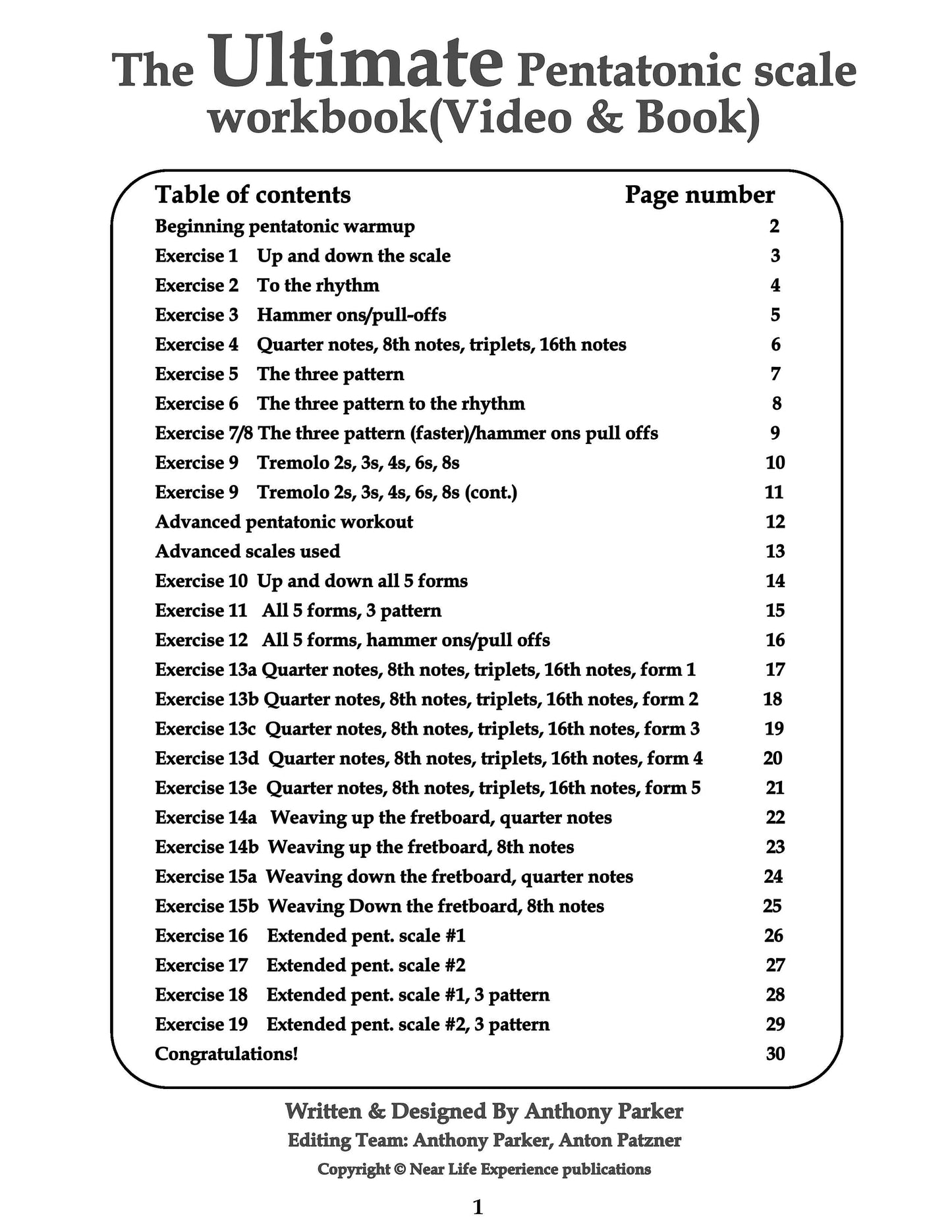 Pentatonic Scale Workbook — Original Print Edition